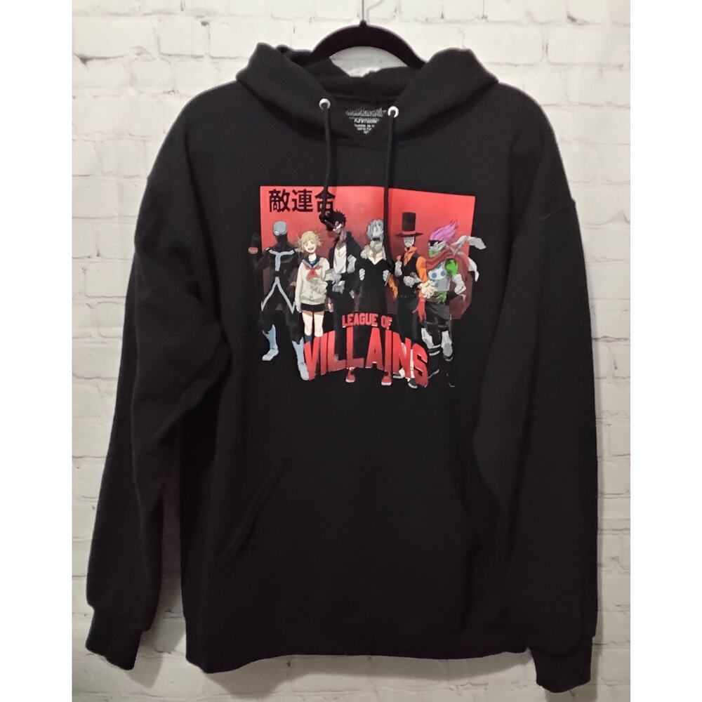Academia League Of Villians Hoodie Sweatshirt Black My Hero Unisex Mens L 115665